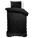Effen fluwelen dekbedovertrek zwart 140 x 220