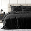 Effen fluwelen dekbedovertrek zwart 140 x 220