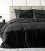 Effen fluwelen dekbedovertrek zwart 140 x 220