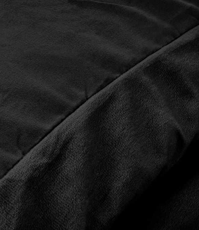 Effen fluwelen dekbedovertrek zwart 140 x 220