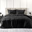 Sleeptime Einfarbiger Bettbezug aus Samt, Schwarz, 140 × 220