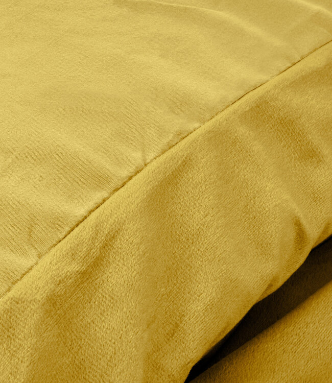 Fluwelen effen dekbedovertrek goud 200 x 220