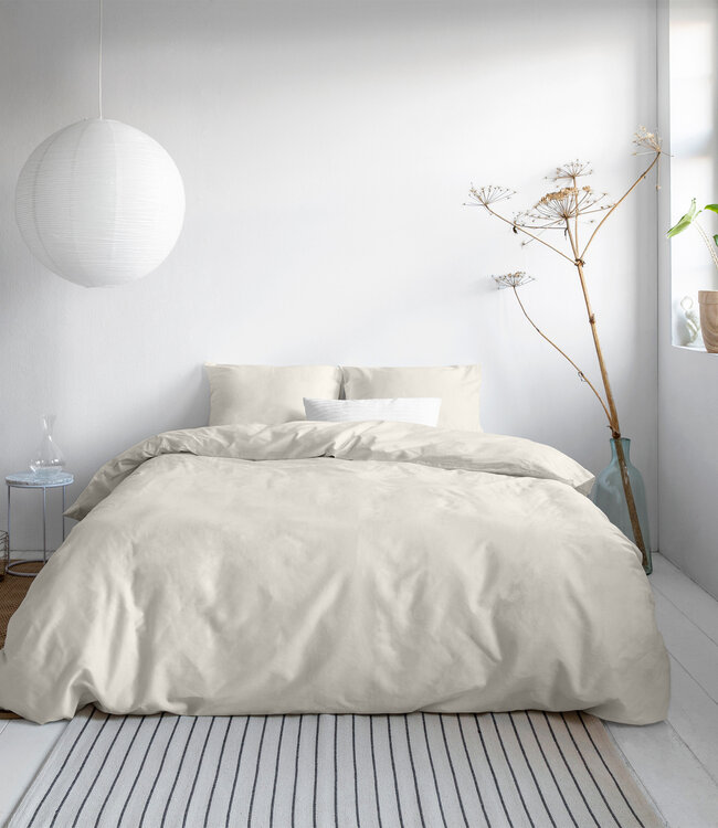 Uni satijn dekbedovertrek crème 240 x 200/220