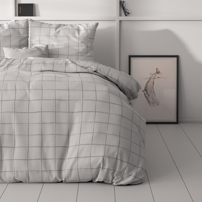 Geruit grijs 200 x 220
