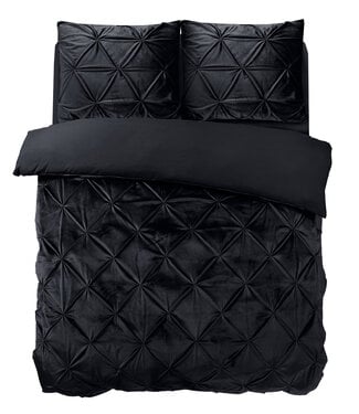 Sleeptime Fluwelen pintuck zwart 200 x 200/220