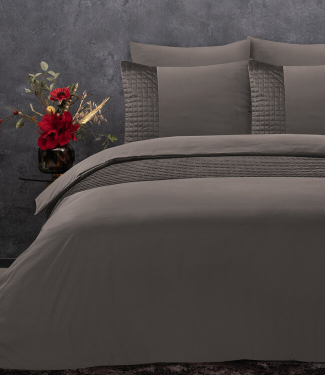 Fluwelen band taupe 140 x 220