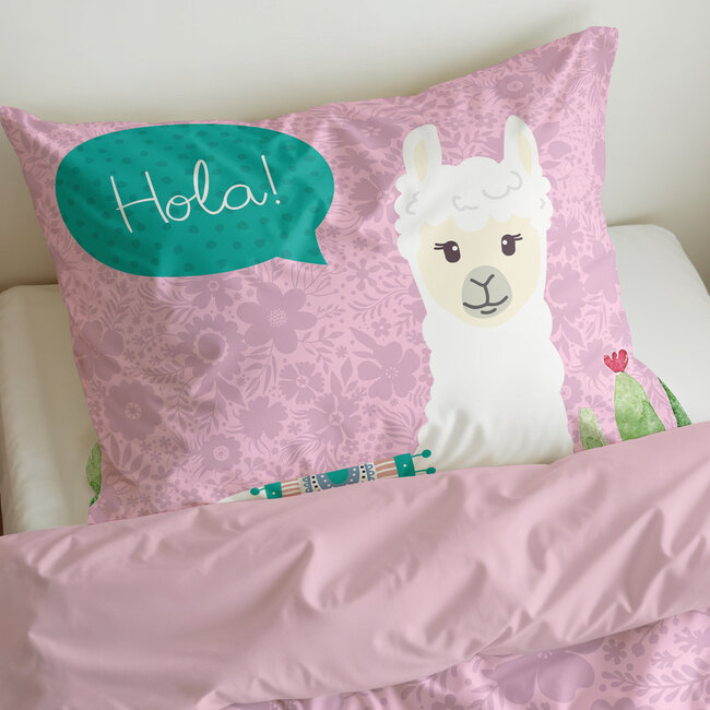 Hallo lama Roze 140 x 200/220