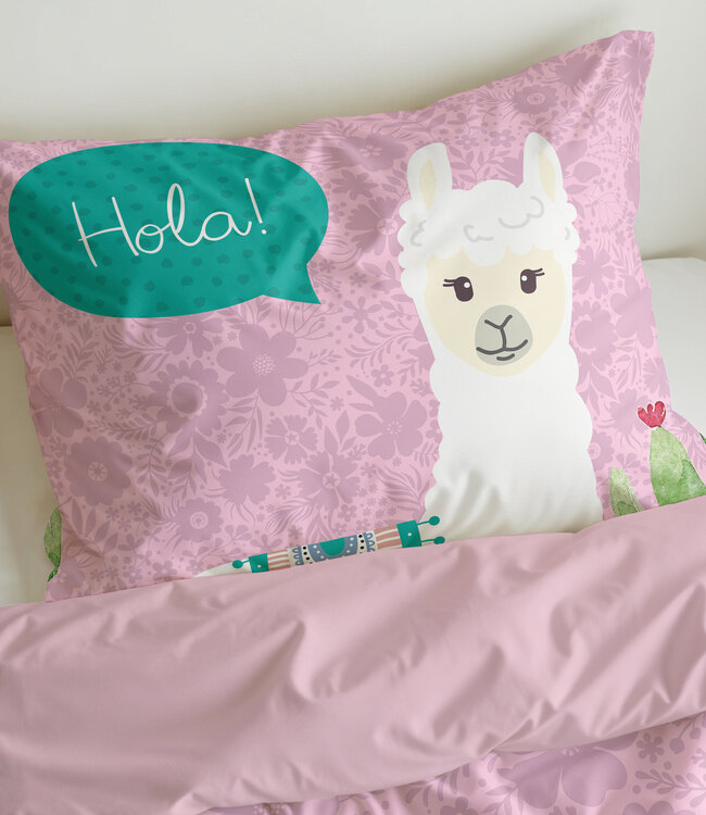 Hallo lama Roze 140 x 200/220
