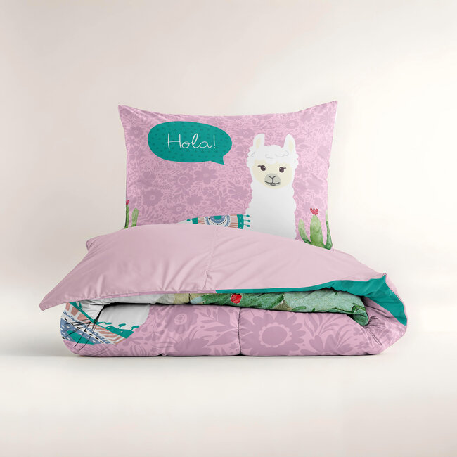 Hallo lama Roze 140 x 200/220