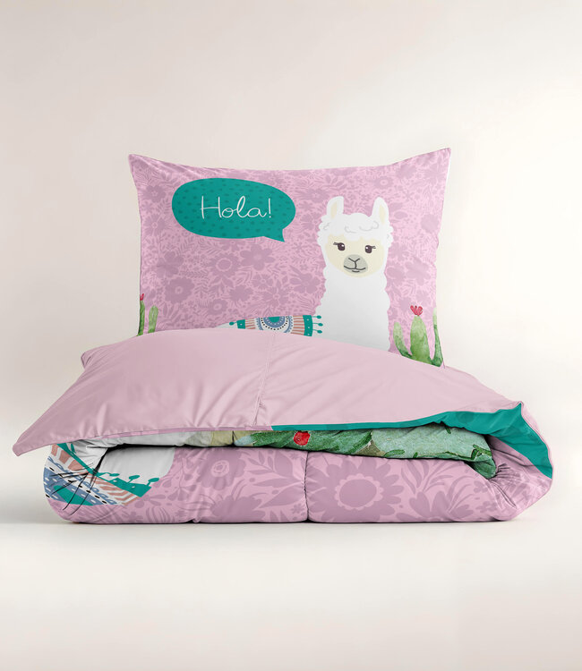 Hallo lama Roze 140 x 200/220