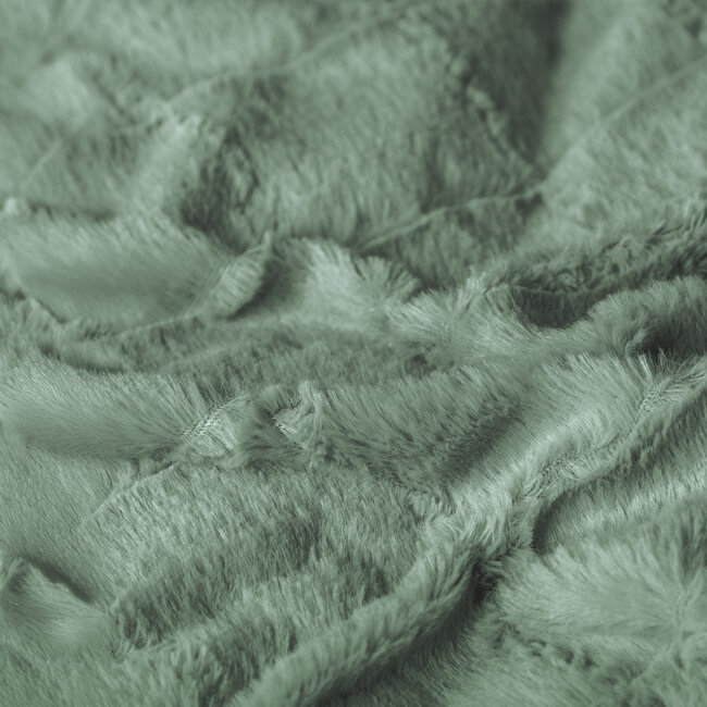 Geruit nepbont donkergroen 240x200/220