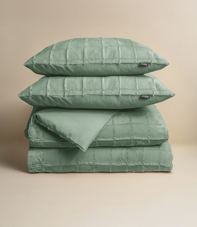 Geruit nepbont donkergroen 240x200/220