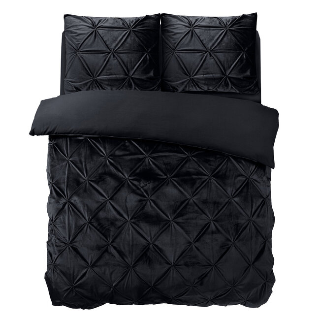 Fluwelen pintuck zwart 200 x 200/220