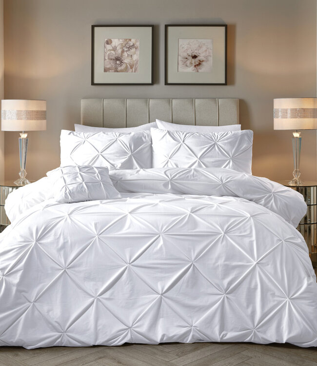 Fluwelen Pintuck Wit 200 x 200/220