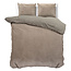 Sleeptime Fluwelen effen dekbedovertrek taupe 200 x 220