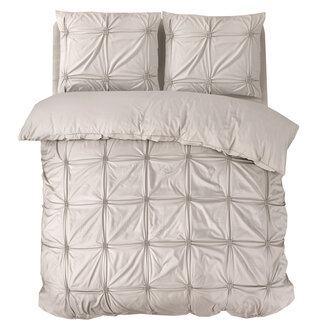 Sleeptime Punch pintuck taupe 240 × 200/220 - Duvet Cover