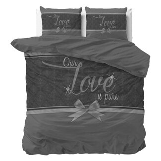 Sleeptime Reines Liebesgrau 200 × 200/220 - Bettbezug