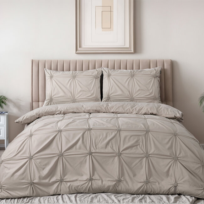 Punch pintuck taupe 240 x 200/220