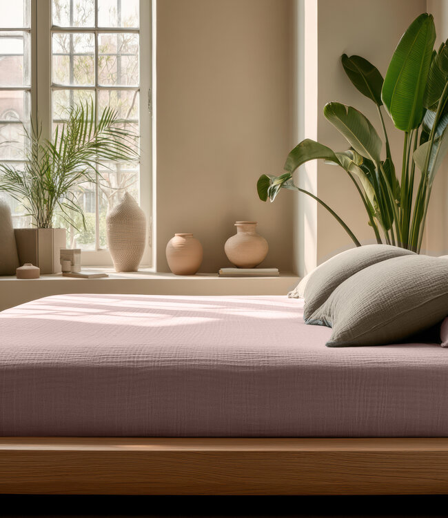 Mousseline blushroze 140 x 200 + 30