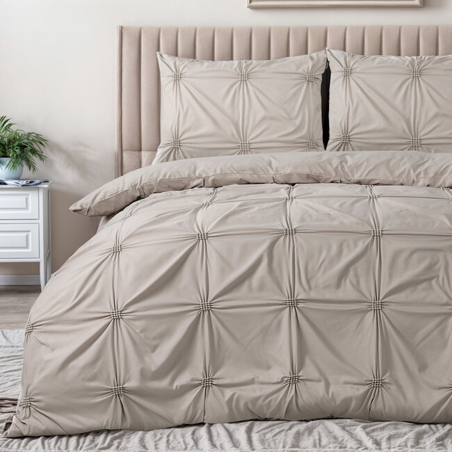Punch pintuck taupe 240 x 200/220
