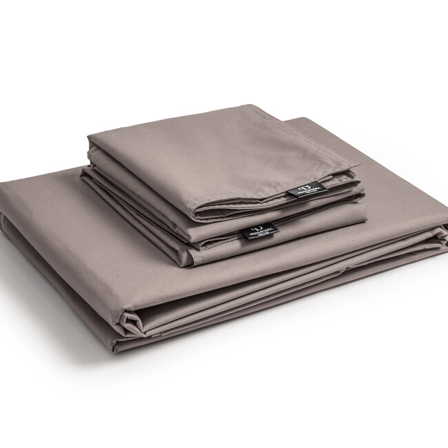 Egyptisch katoen uni-dekbedovertrek taupe 200 x 200/260
