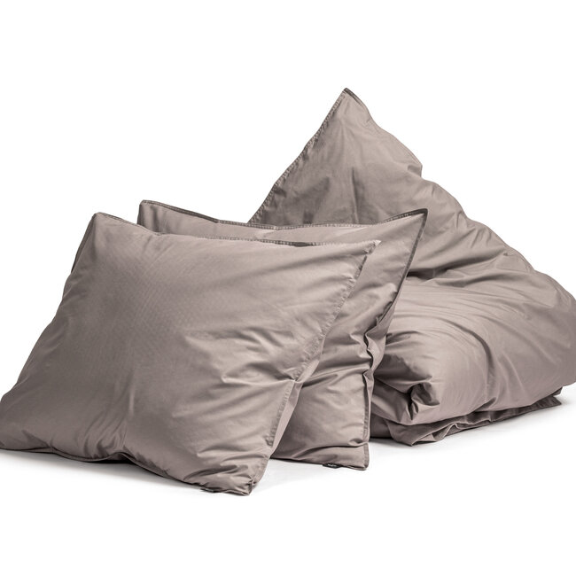 Egyptisch katoen uni-dekbedovertrek taupe 200 x 200/260
