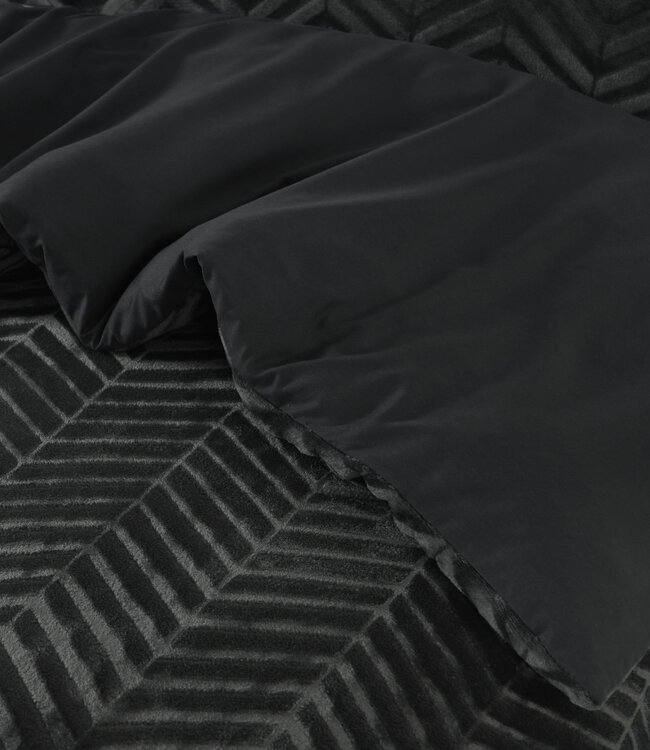 Chevron Teddy Antraciet 140 x 200/220