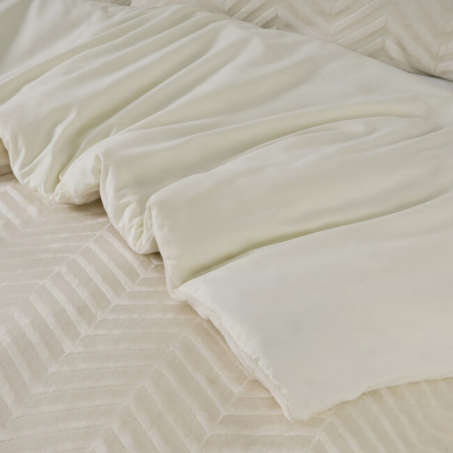 Chevron Teddy Crème 200 x 200/220