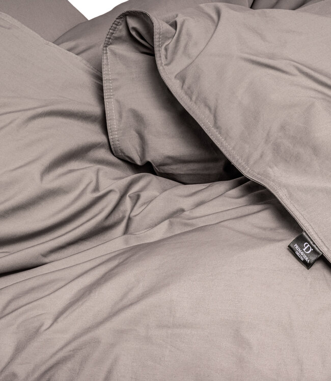 Egyptisch katoen uni-dekbedovertrek taupe 200 x 200/260