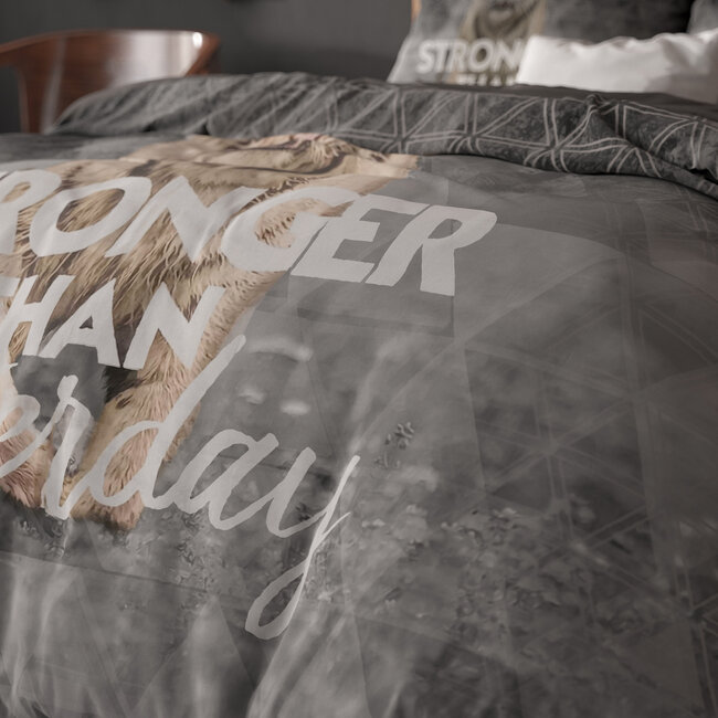 Sleeptime Stronger Gray 240 × 200/220 - Duvet Cover