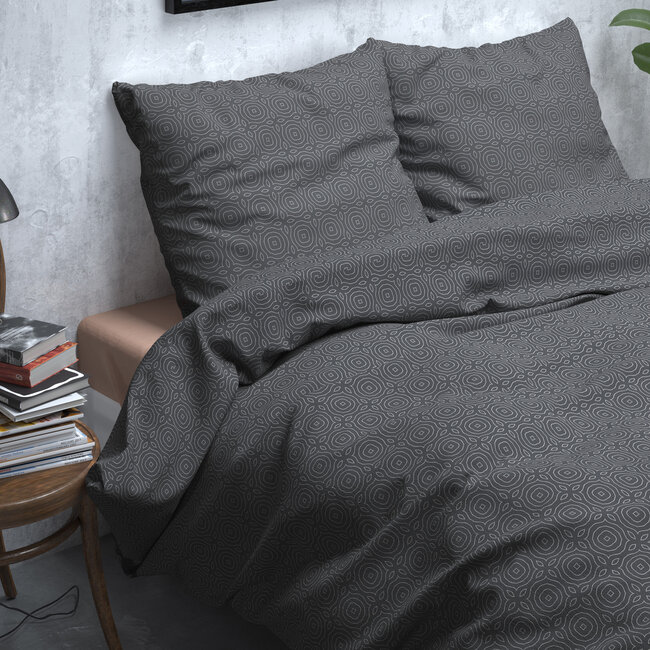 Sleeptime Flannel Jason Anthracite 140 × 220 - Duvet Cover
