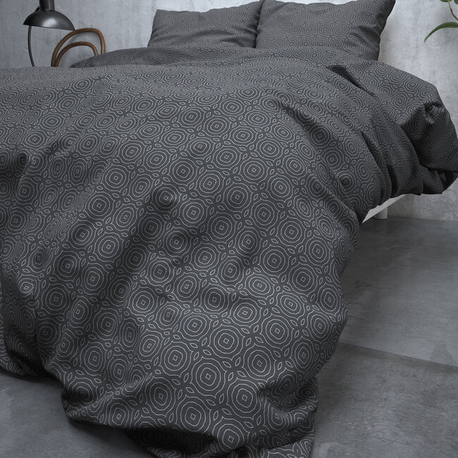Sleeptime Flanell Jason Anthrazit 140 × 220 - Bettbezug