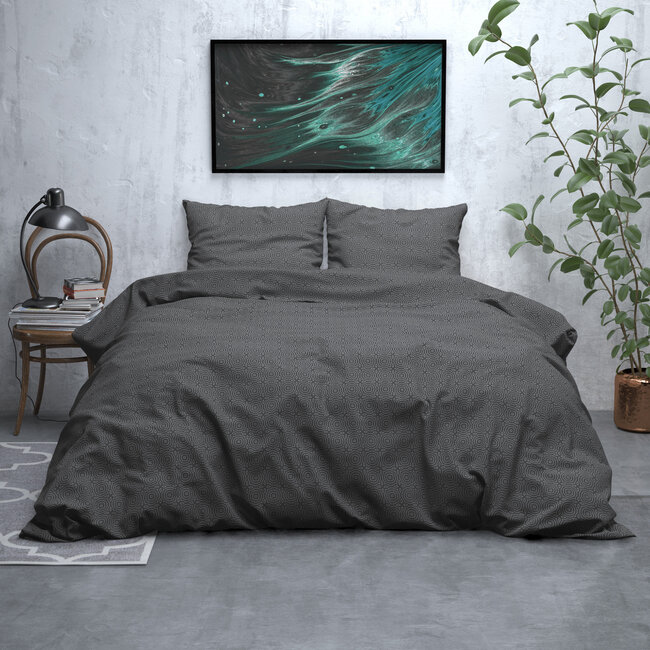 Sleeptime Flanell Jason Anthrazit 140 × 220 - Bettbezug