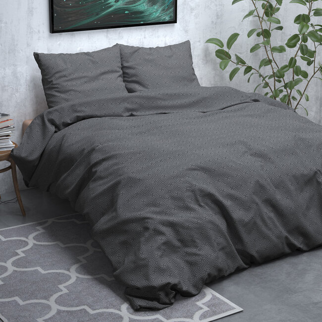 Sleeptime Flanell Jason Anthrazit 140 × 220 - Bettbezug