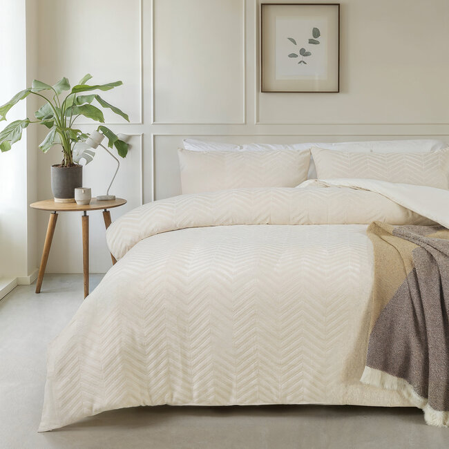 Chevron Teddy Crème 240 x 200/220