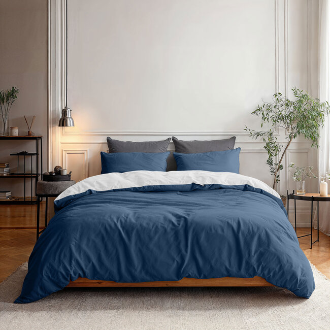 Dubbelzijdig marineblauw/wit 240 x 220