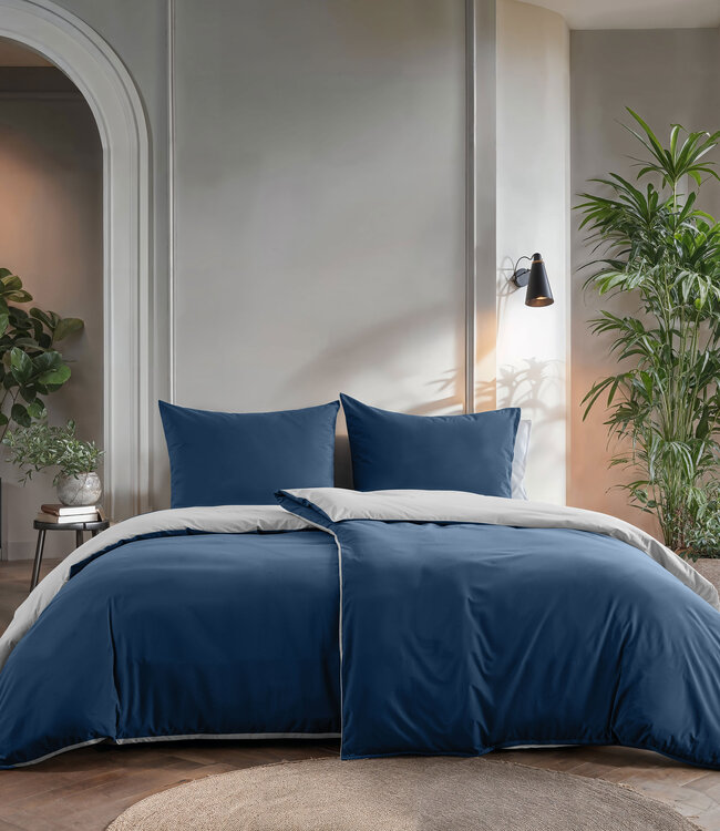 Dubbelzijdig marineblauw/wit 240 x 220