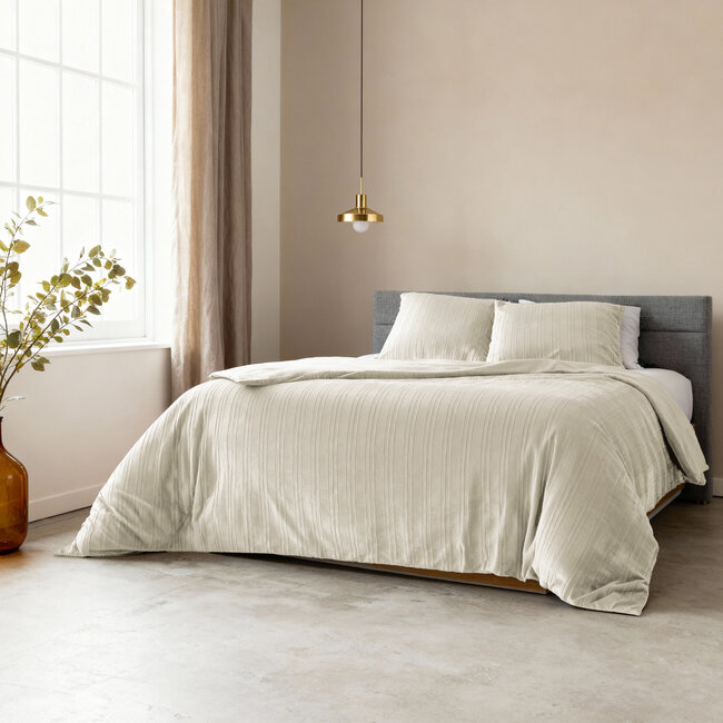 Sleeptime Velours-Bettbezug beige 240 × 200/220