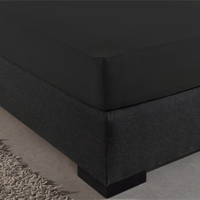Dubbel Jersey 220 gr. Hoeslaken Zwart 140 x 200/220