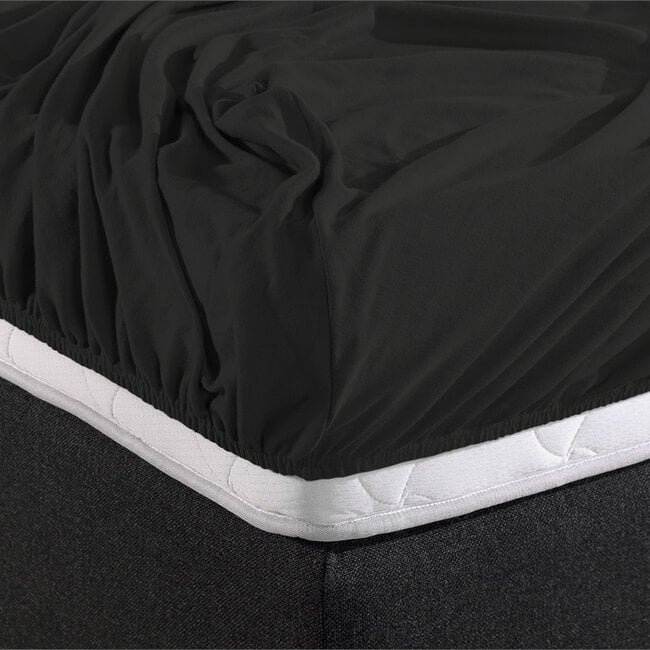 Dreamhouse Double Jersey 220 gr. Fitted sheet Black 140 × 200/220