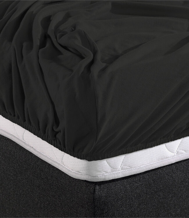 Dubbel Jersey 220 gr. Hoeslaken Zwart 140 x 200/220