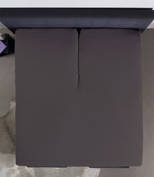 Splittopper Katoenen Hoeslaken Antraciet 140 x 200