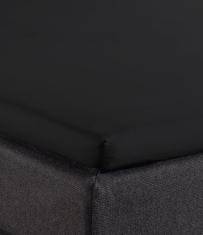 Splittopper katoenen hoeslaken zwart 160 x 220