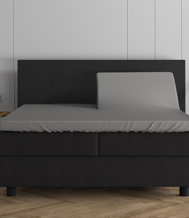 Dubbel Jersey 220 gr. Splittopper Hoeslaken Grijs 180 x 200/220