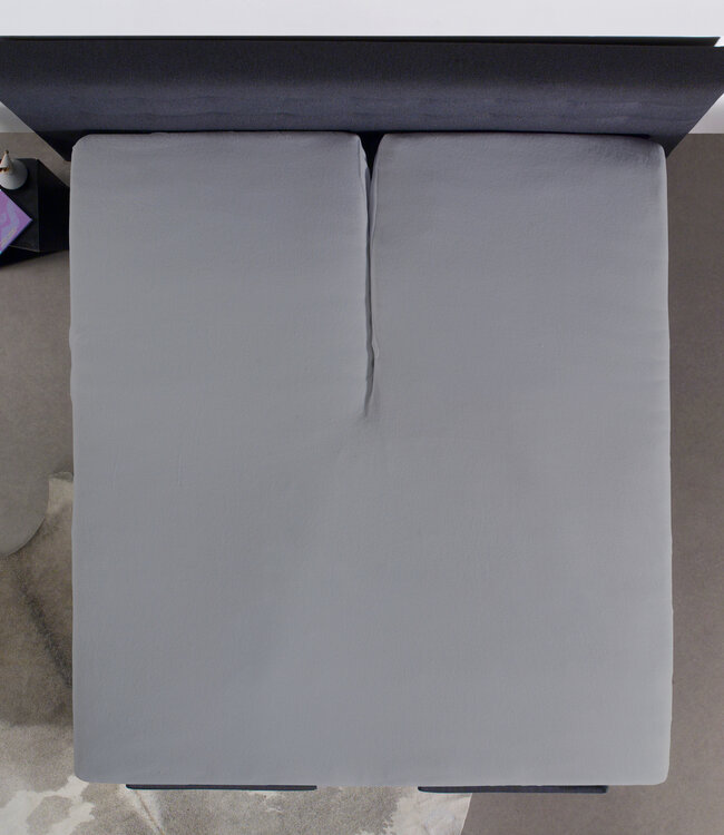 Splittopper Katoen Hoeslaken Grijs 160 x 210