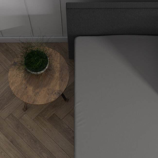 Dubbel Jersey 220 gr. Splittopper Hoeslaken Grijs 180 x 200/220