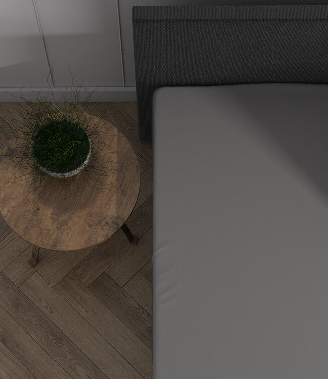 Dubbel Jersey 220 gr. Splittopper Hoeslaken Grijs 180 x 200/220