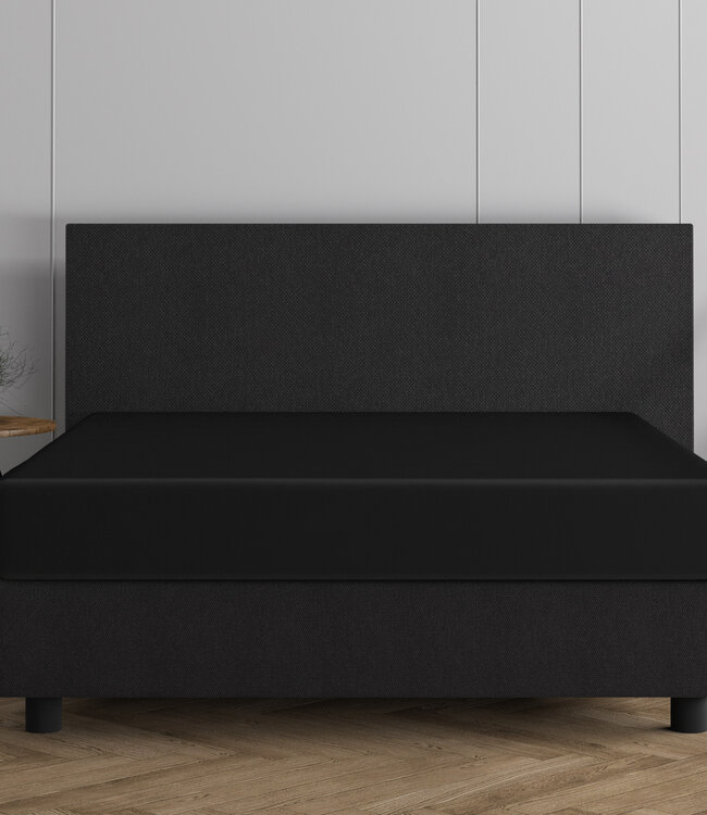 Dubbel Jersey 220 gr. Hoeslaken Zwart 190/200 x 220/230