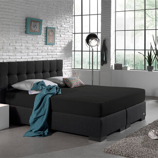 Dreamhouse Doppel-Jersey 220 g/m² Spannbettlaken Schwarz 160/180 × 200/220 cm