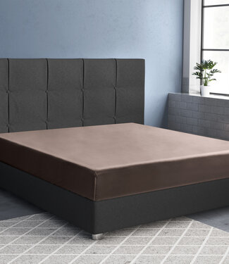 Primaviera Deluxe Satijnen hoeslaken taupe 80 x 200